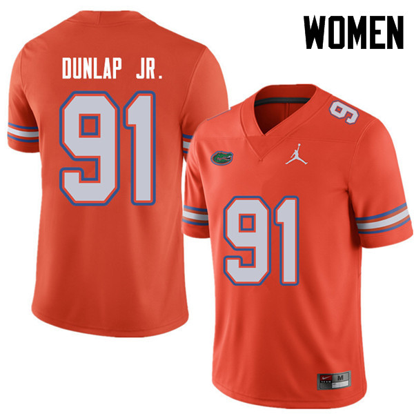 Jordan Brand Women #91 Marlon Dunlap Jr. Florida Gators College Football Jerseys Sale-Orange - Click Image to Close